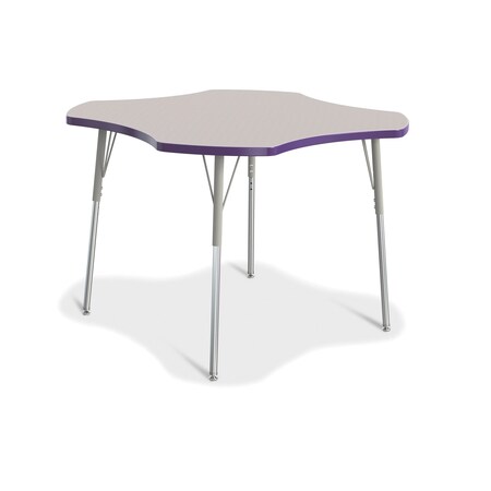 Jonti-Craft Berries Four Leaf Activity Table, A-height, Freckled Gray/Purple/Gray 6453JCA004